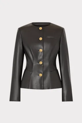 Recycled Material Blend OEKOTEX Certified Fabric Wells Vegan Leather Jacket