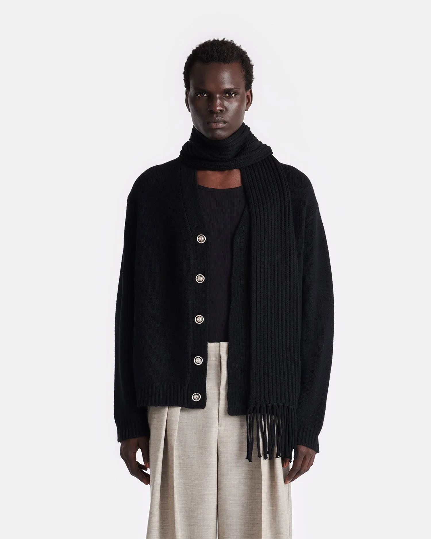 Warm Vibe Closet Essential Braye - Cashmere-Blend Cardigan - Black