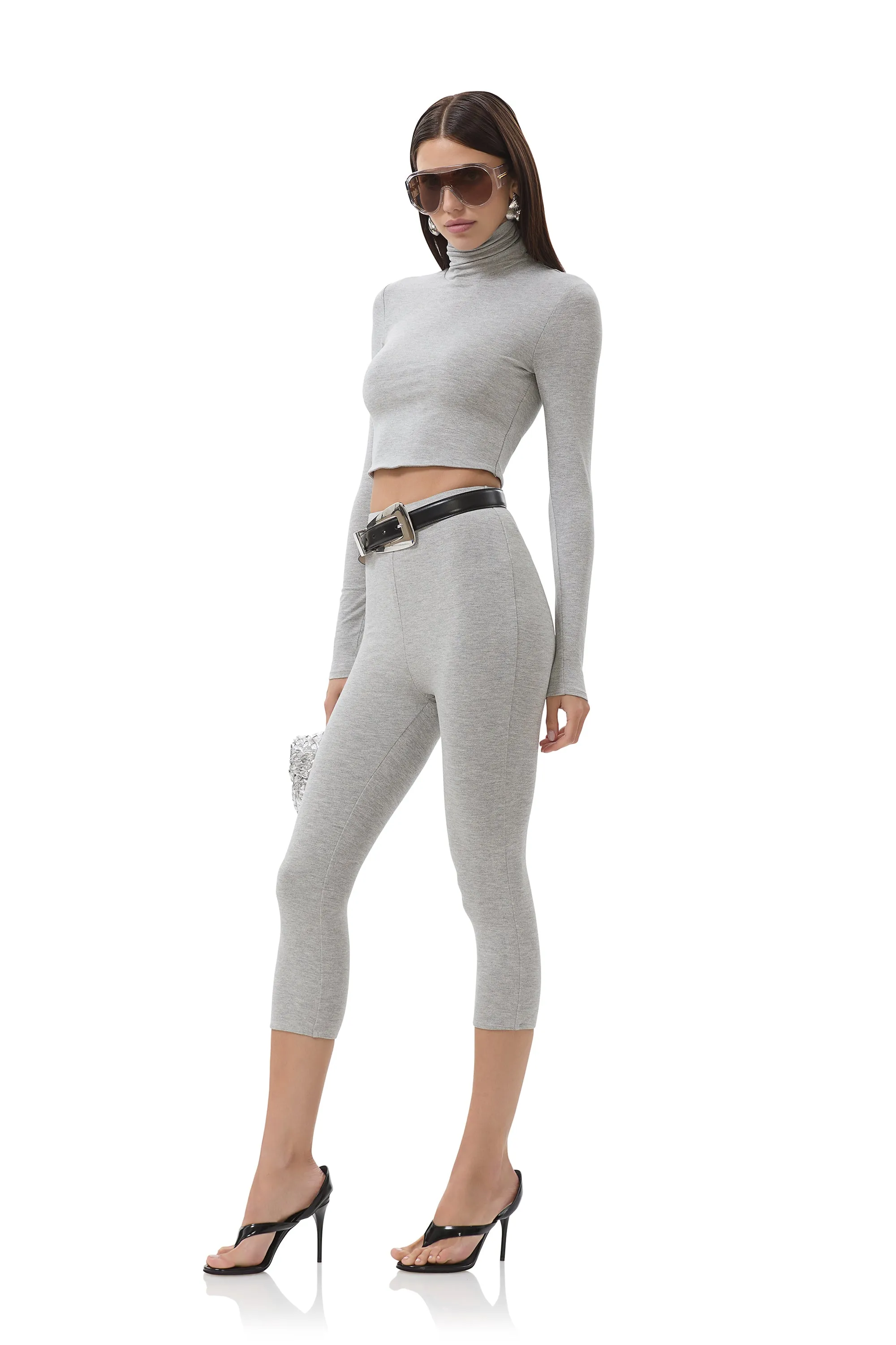 Ettie Capri Legging - Heather Grey Minimal Look