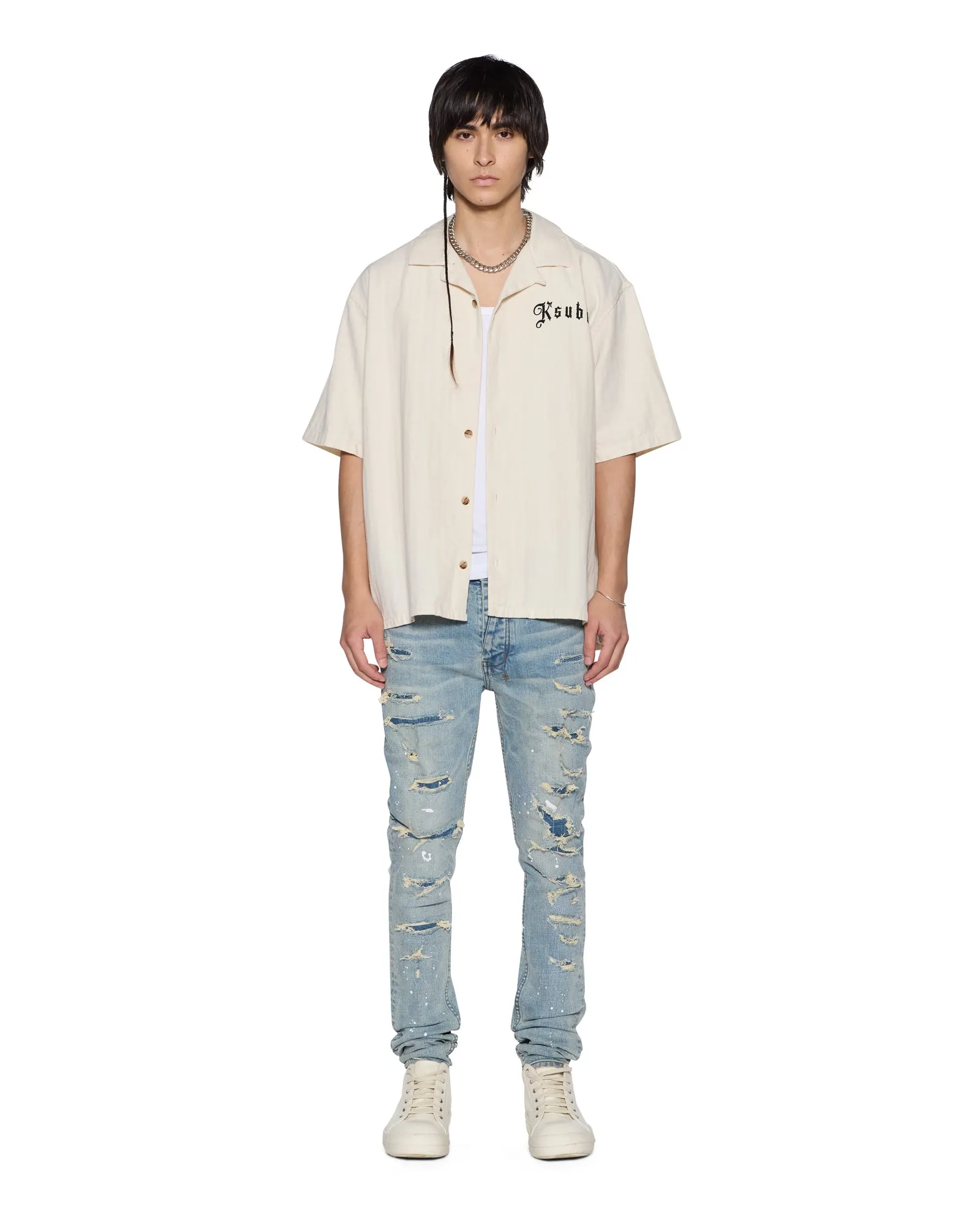 VAN WINKLE SCATTER BLUE Soft Road Trip Youth Style Stone Wash Finish