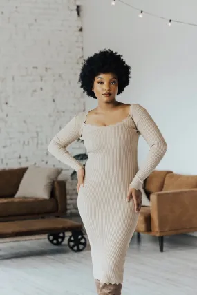 Eve Scallop Hem Bodycon Dress - FINAL SALE Urban Drape Radiant Mood