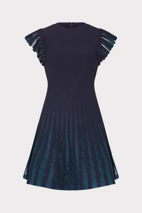 Sheer Flutter Sleeve Knit Mini Dress PlushLining Bright Colors