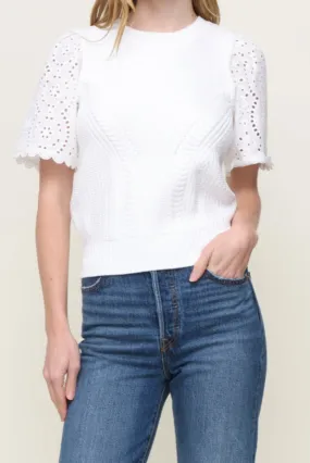 CrossBackDesign Eyelet Sleeve Sweater