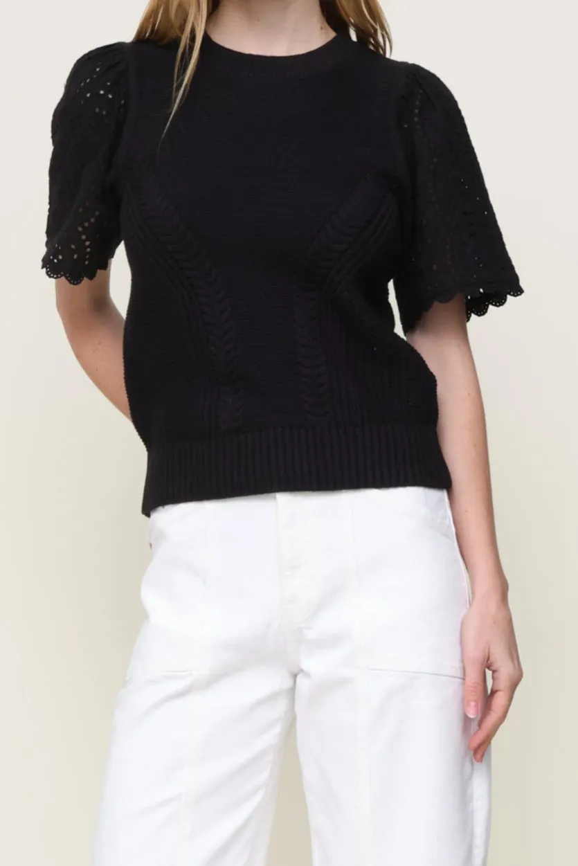 Snag Resistant Surface Water Repellent Finish Eyelet Sleeve Sweater