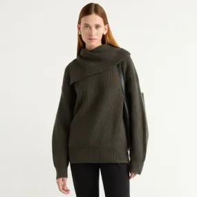 Ezra Organic Cotton-Wool Foldover-Collar Sweater Fashionable Comfort Perfectly Cozy
