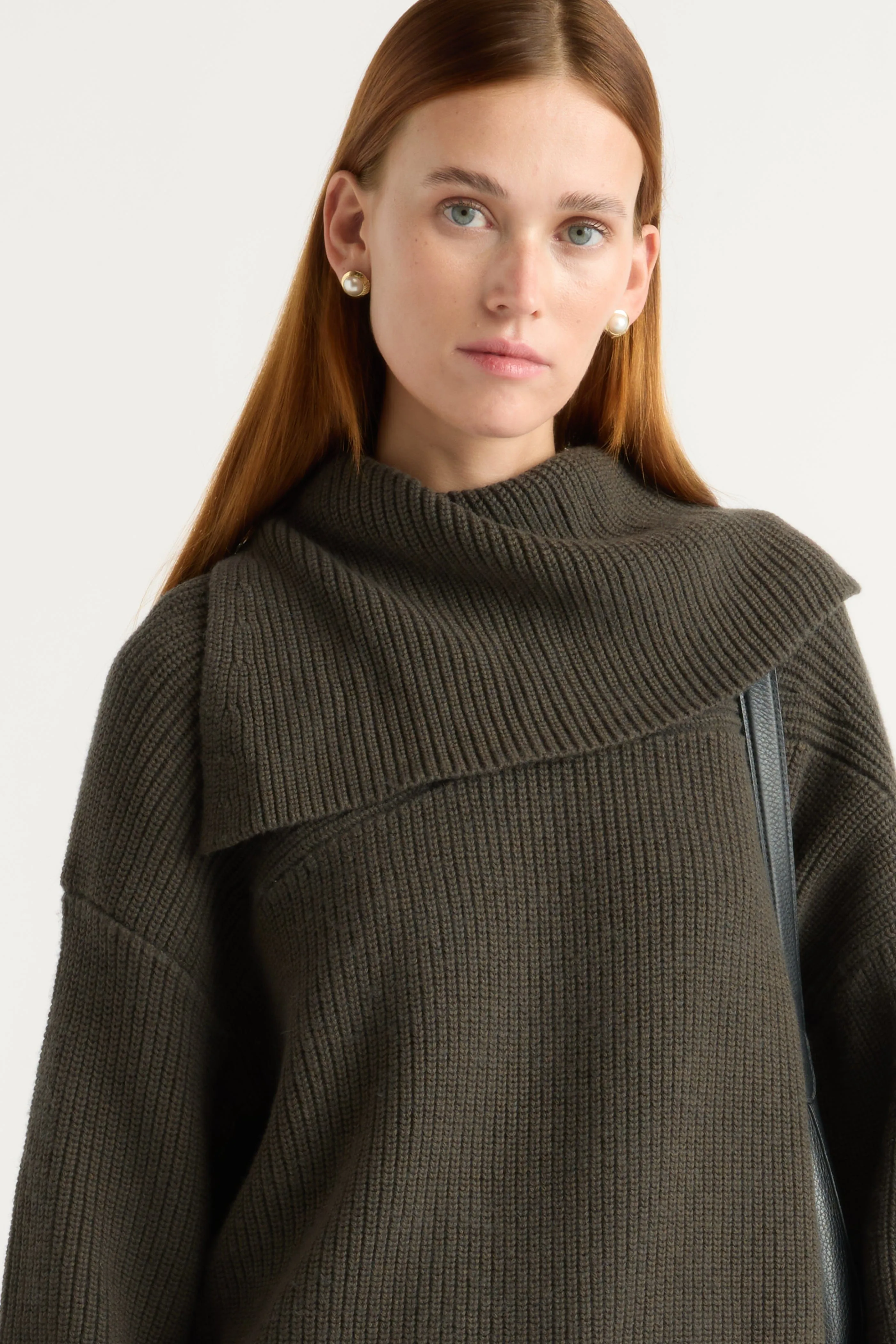 Sophisticated Style Ezra Organic Cotton-Wool Foldover-Collar Sweater