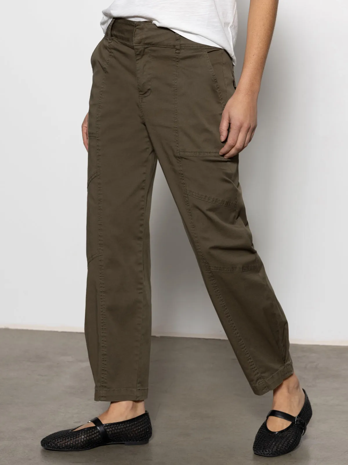 Machine washable Eco Friendly Dye Sahara Tapered Standard Rise Pant Burnt Olive