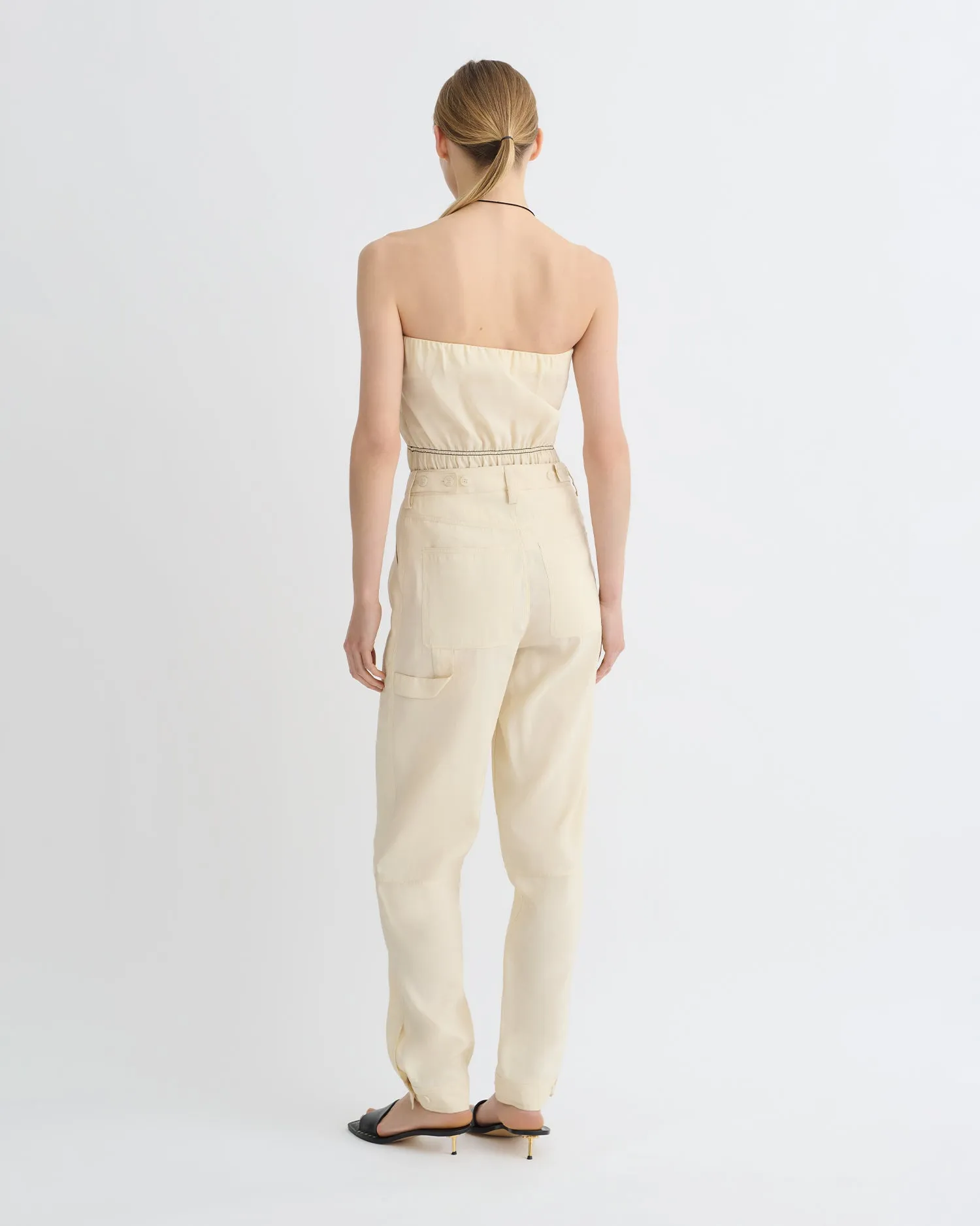 Comfortable Stretch Daron - Glass Poplin Pants - Oat
