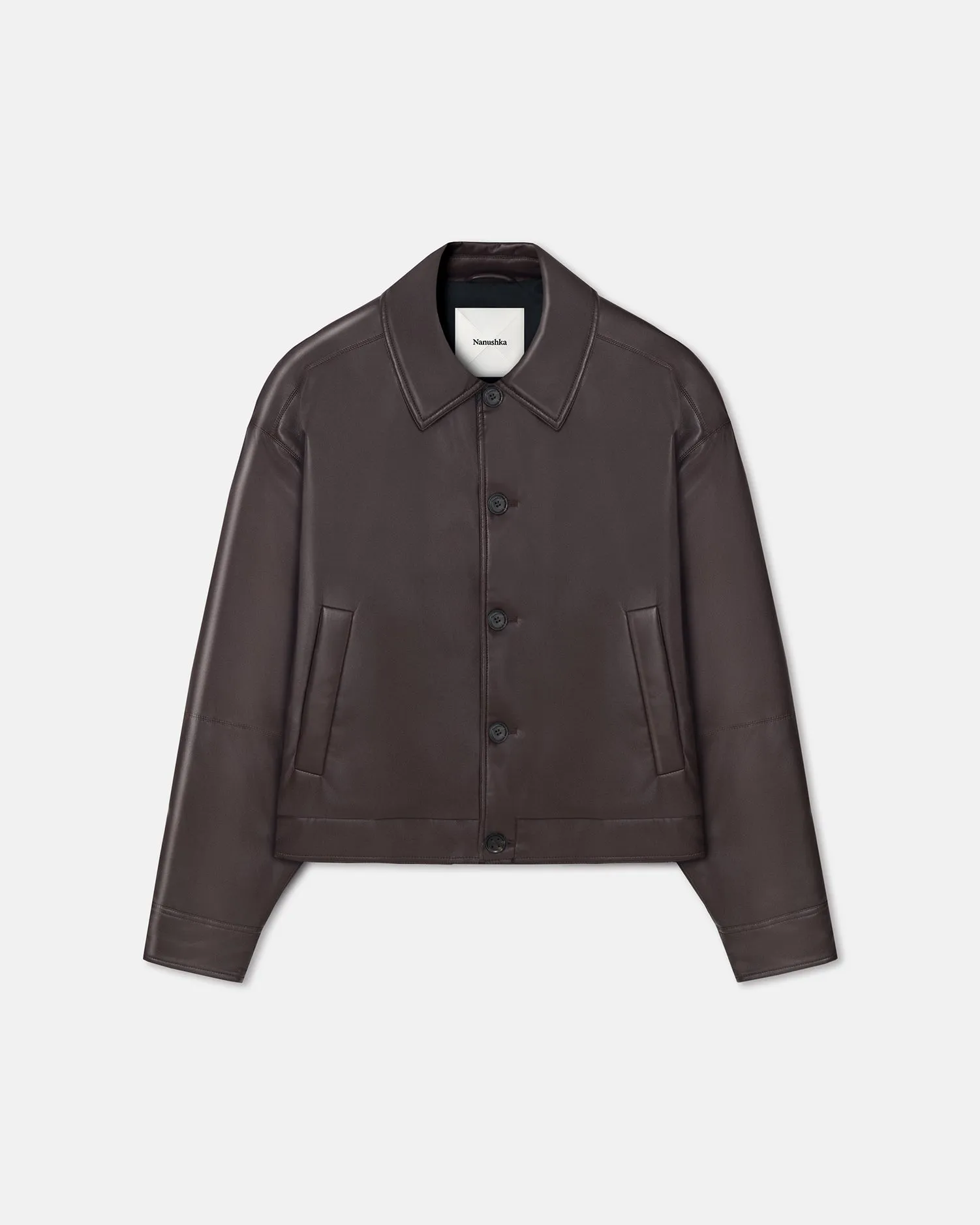 Buttoned Zaler - Okobor? Alt-Leather Jacket - Coffee Ground