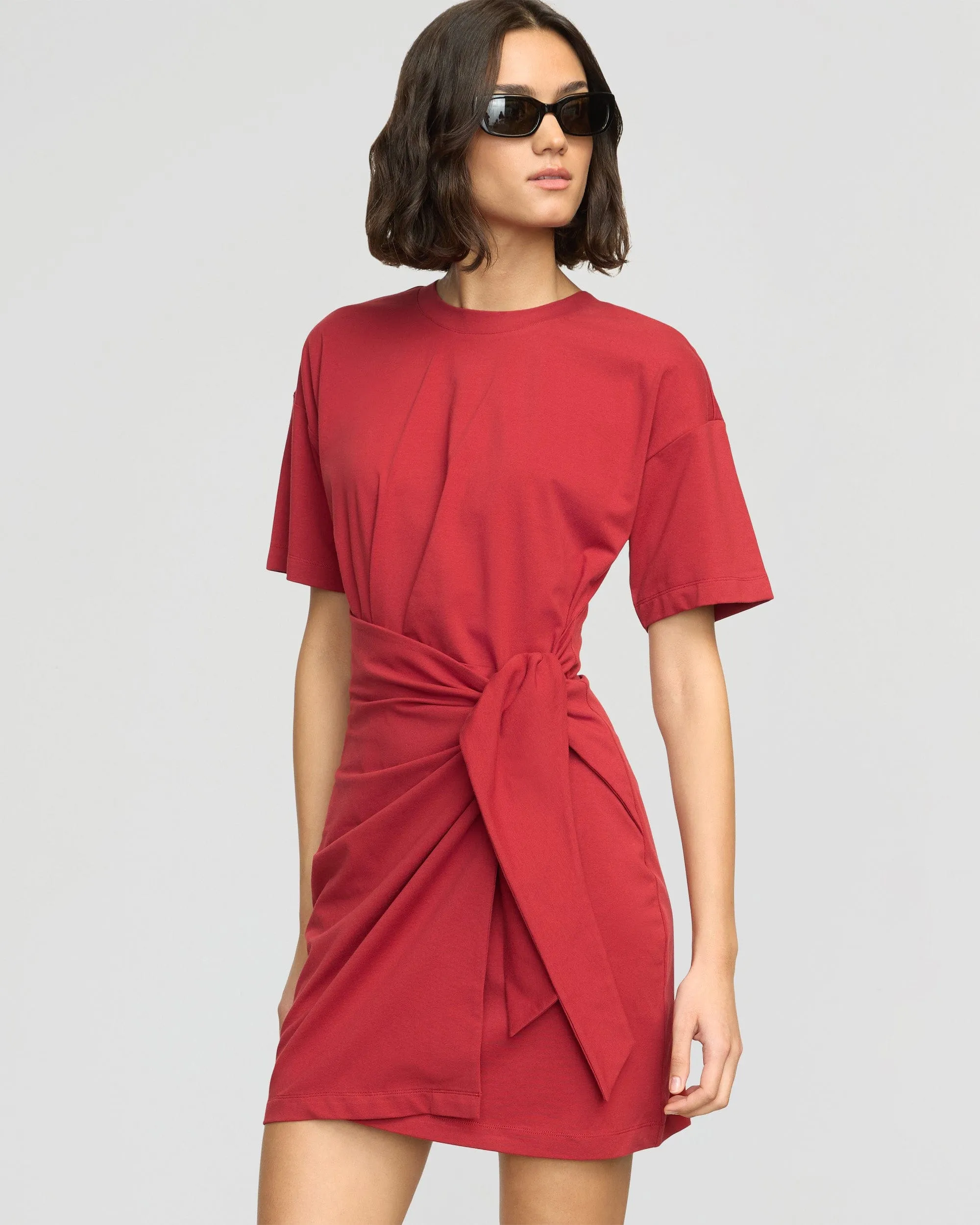 Fallon Organic Cotton T-Shirt Wrap Dress Fashionable event gown Cool Tone