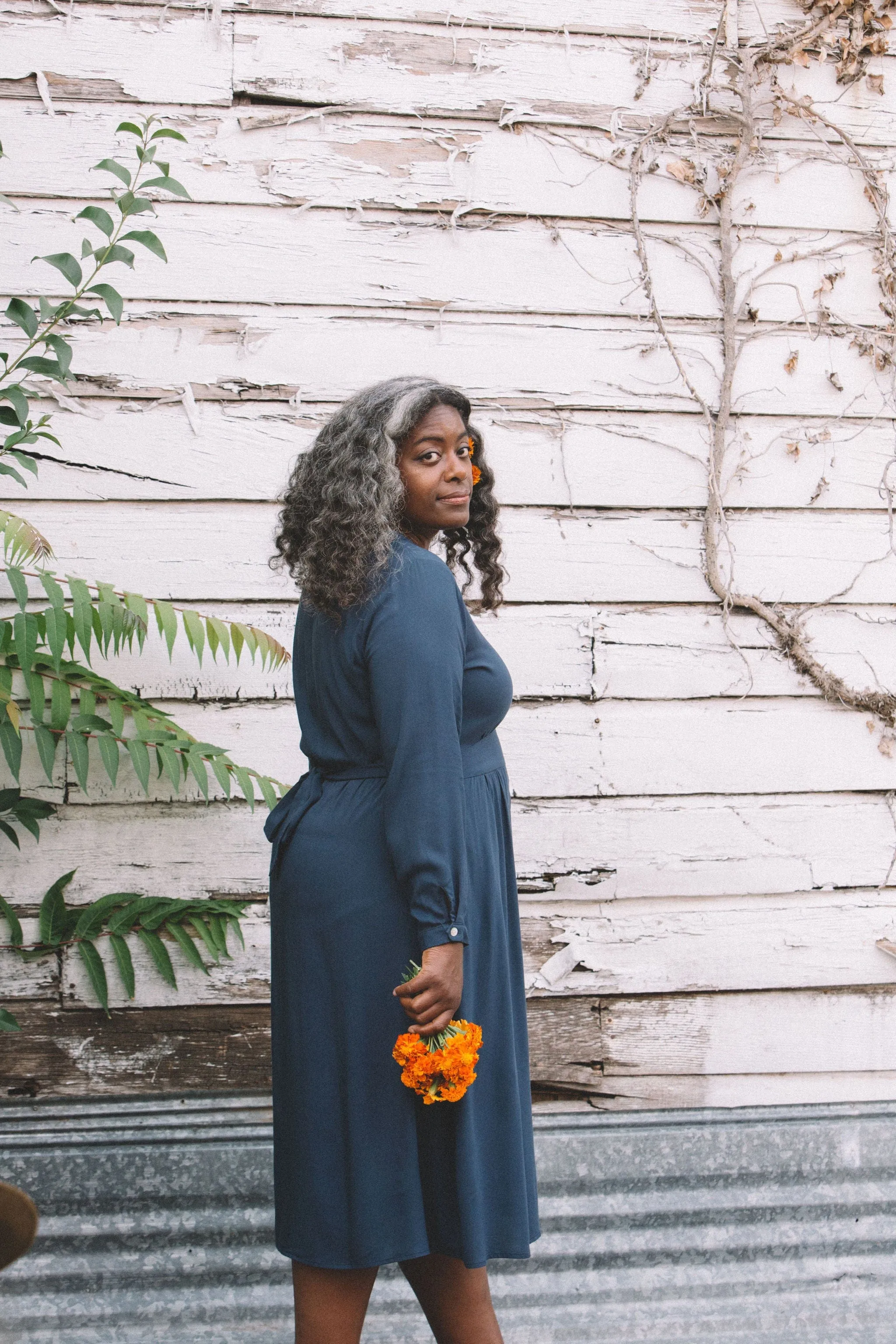 All-Occasion Look Vera Dress in Navy Challis