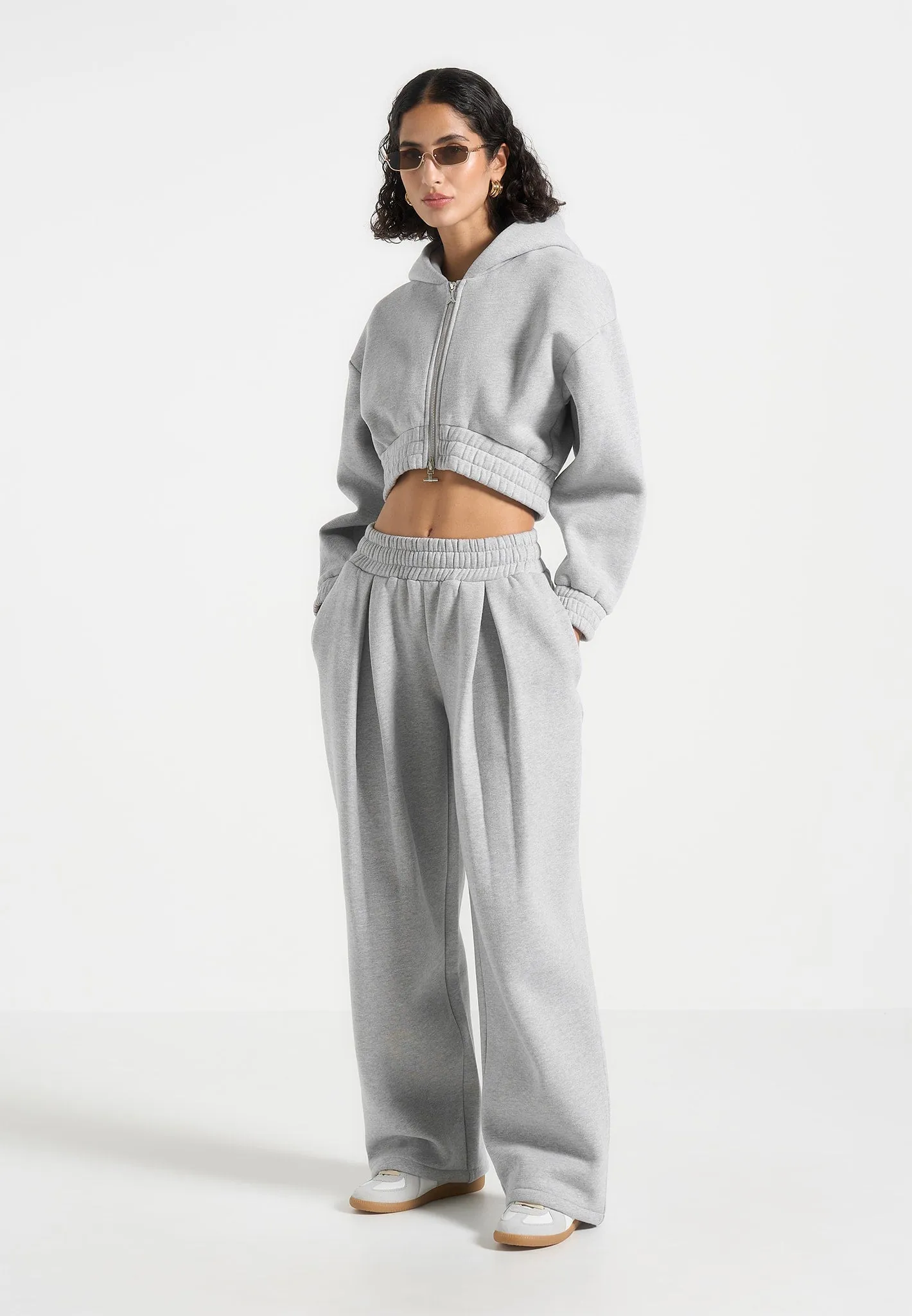 Ultraviolet Protection Finish Fanny - Straight Leg Box Pleat Joggers - Grey