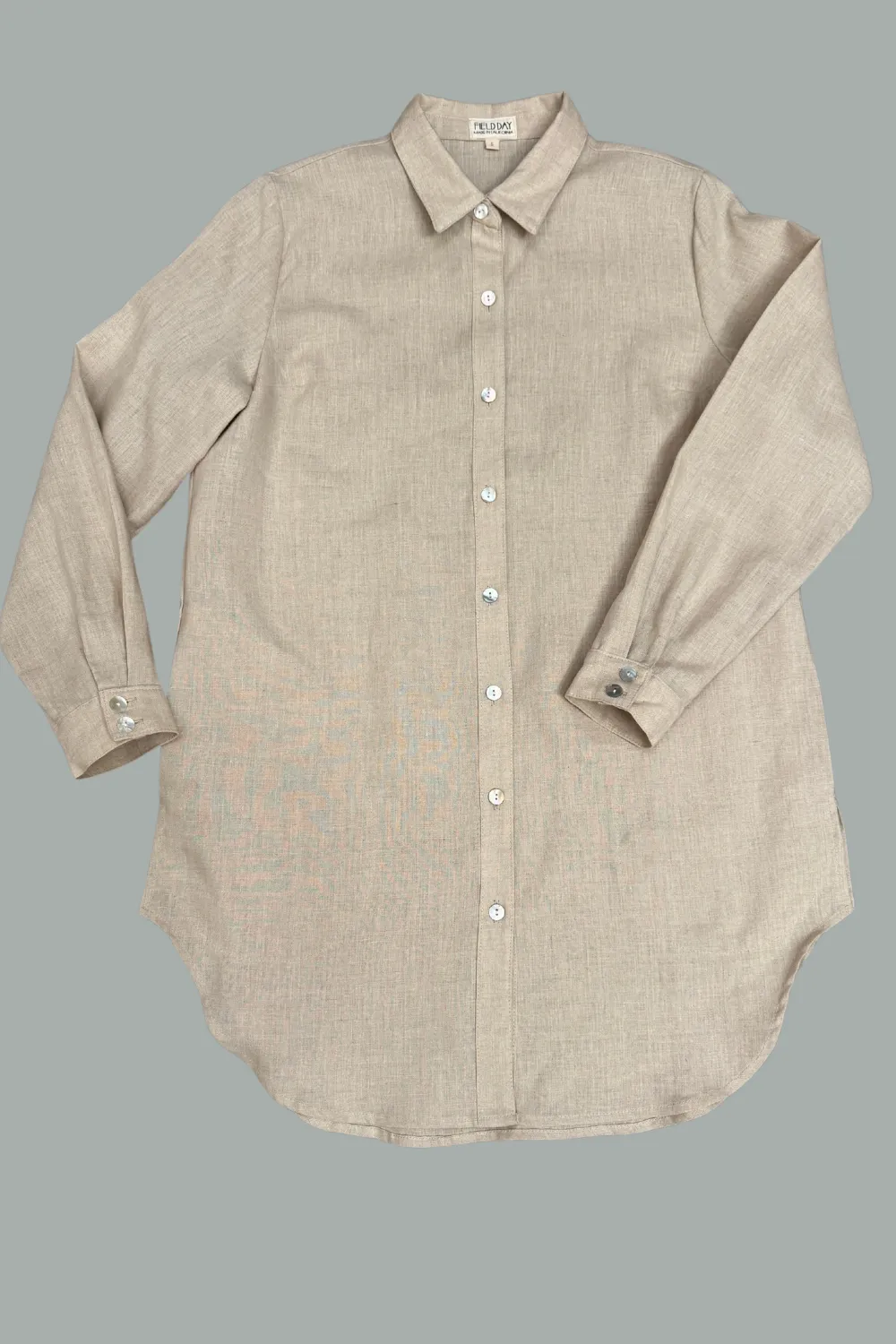 Scoop-Neck Cora Cover Up in Sand Linen