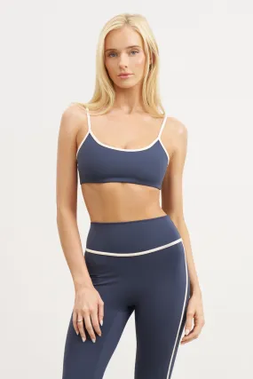 Base Contrast Trim Cami Bra - Midnight Blue/Tofu Easy iron