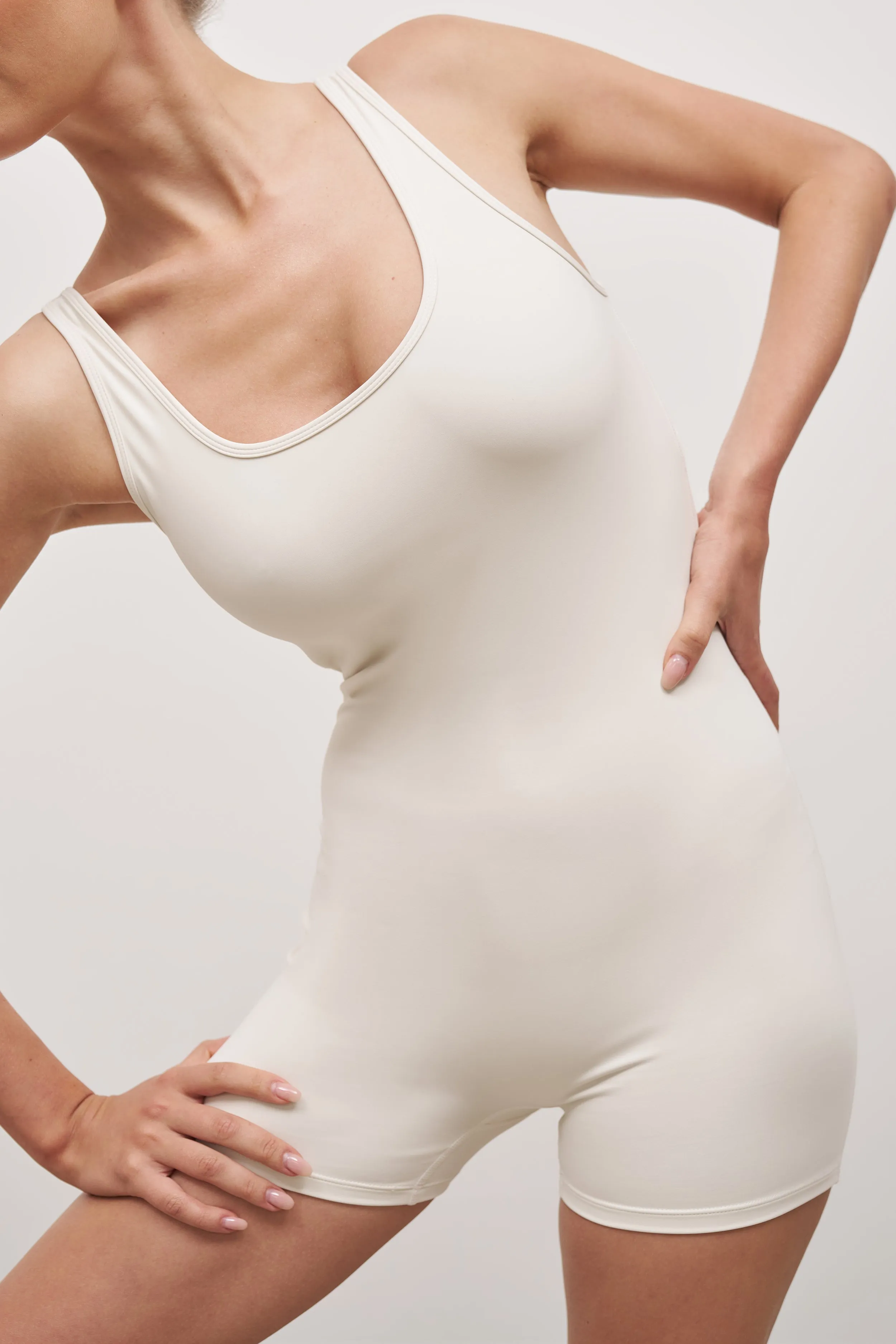 Earth Tones product sustainability impact Base Sculpting Short Unitard - Tofu