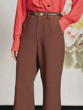 Final SaleNovah High-waisted Bell-bottomed Caramel Trousers Outfit Essential