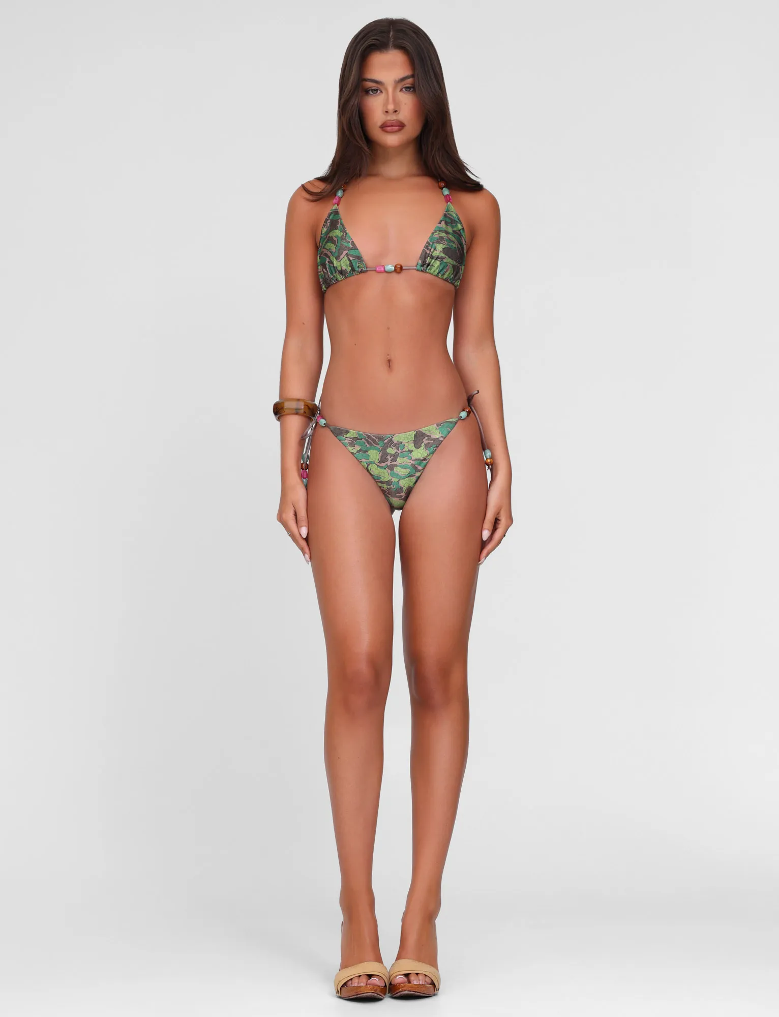 FINLEA BIKINI BOTTOM - GREEN : CAMO Supportive straps