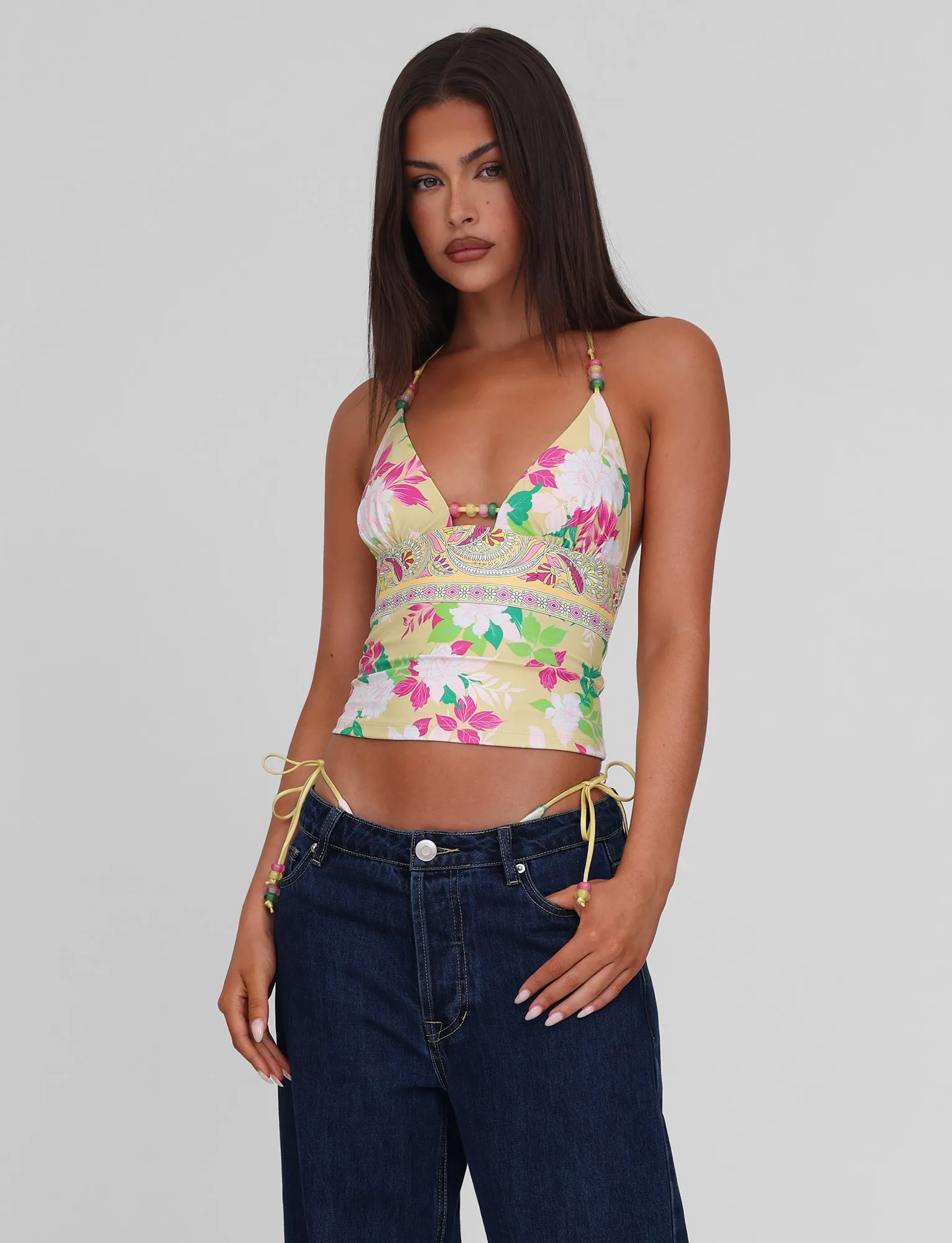 Bold colors FINLEA TANKINI TOP - PAISLEY BORDER