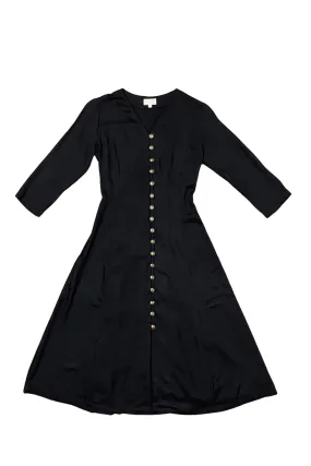 Fiona Dress in Black Challis Breeze Grace Tactile Feel