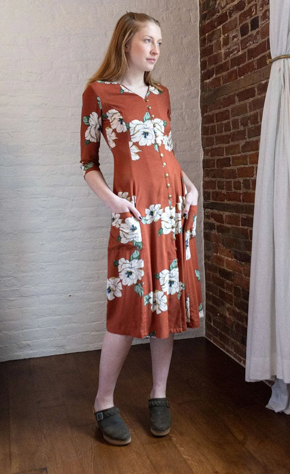 All-season Fiona Dress in Sienna Magnolia