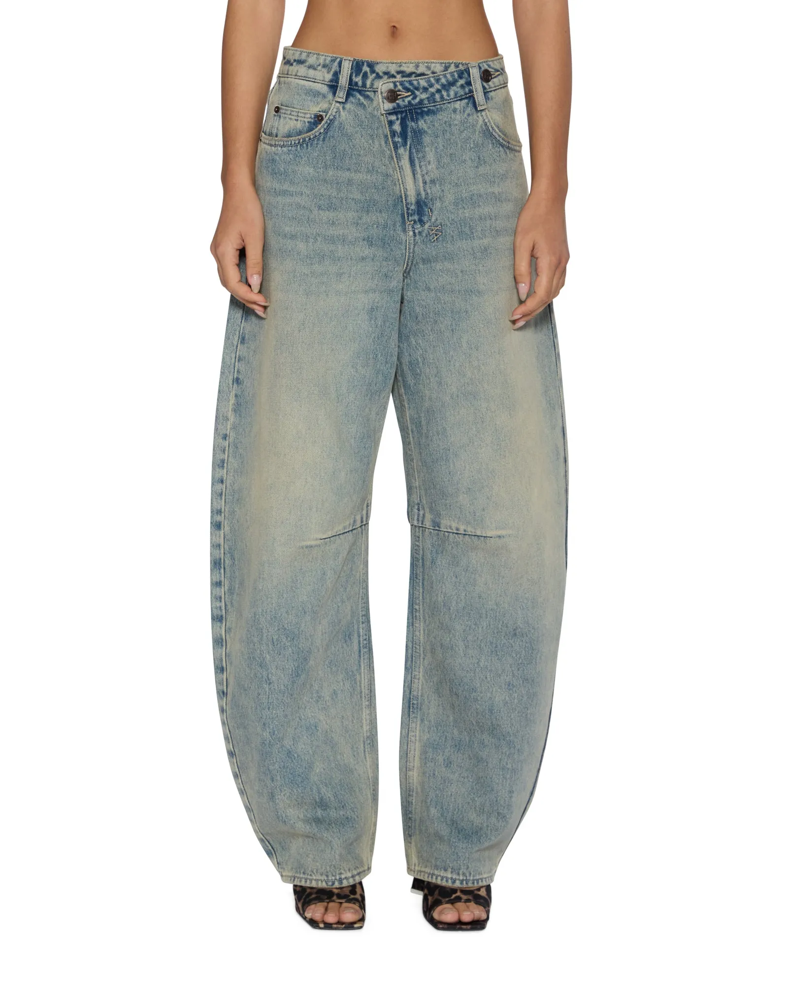 BARREL JEAN FOLK Strong Stitch Effortless casual