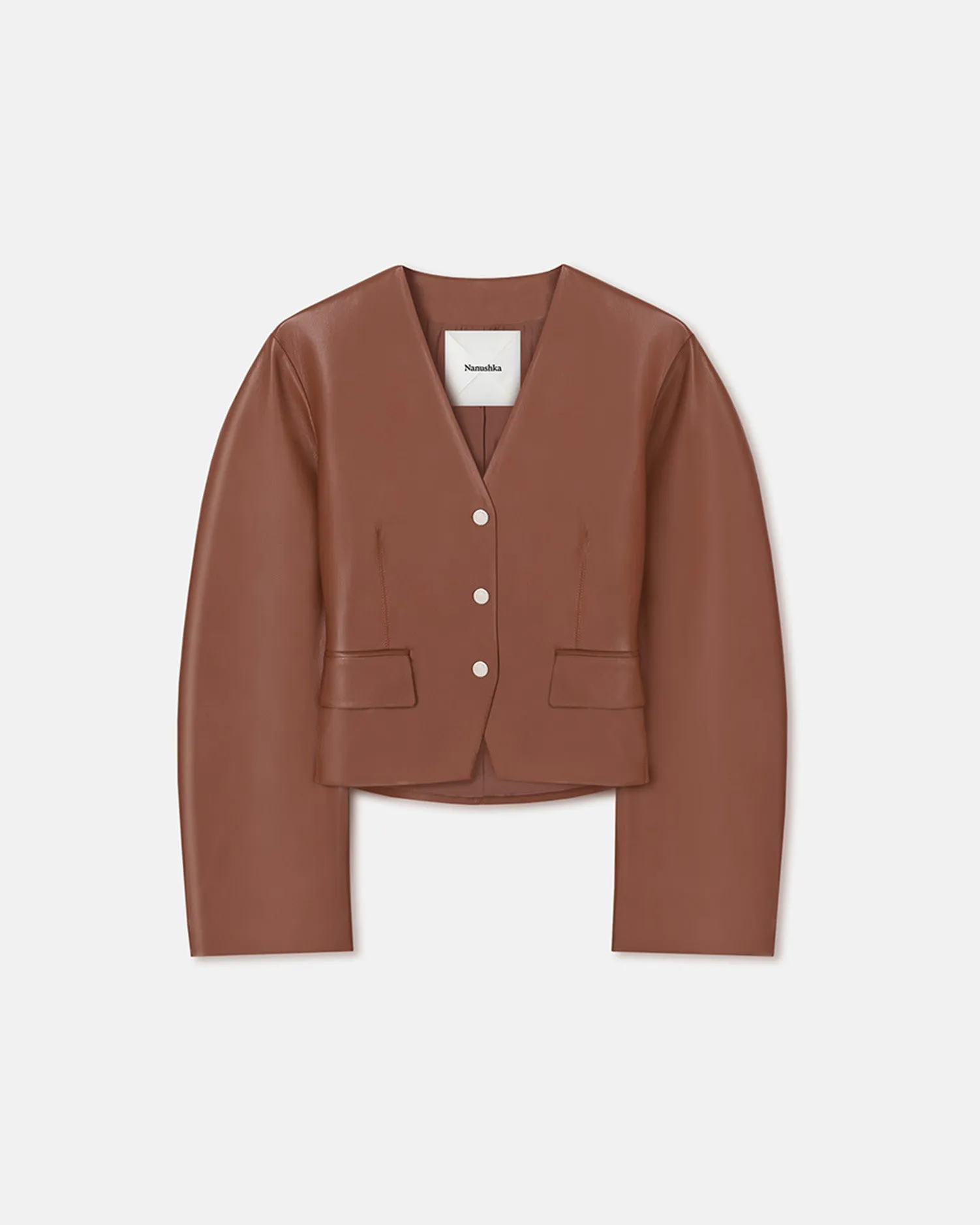 Kiyo - Okobor? Alt-Leather Blazer - Henna MultiPocket Utility Design