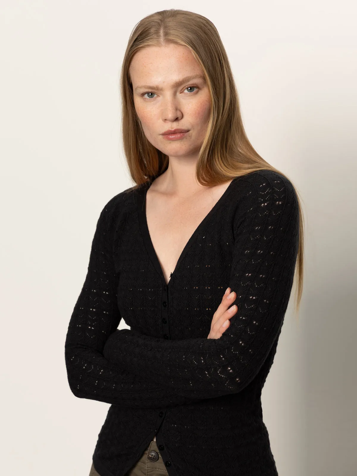 Fitted Raglan Cardi Black Non Restrictive