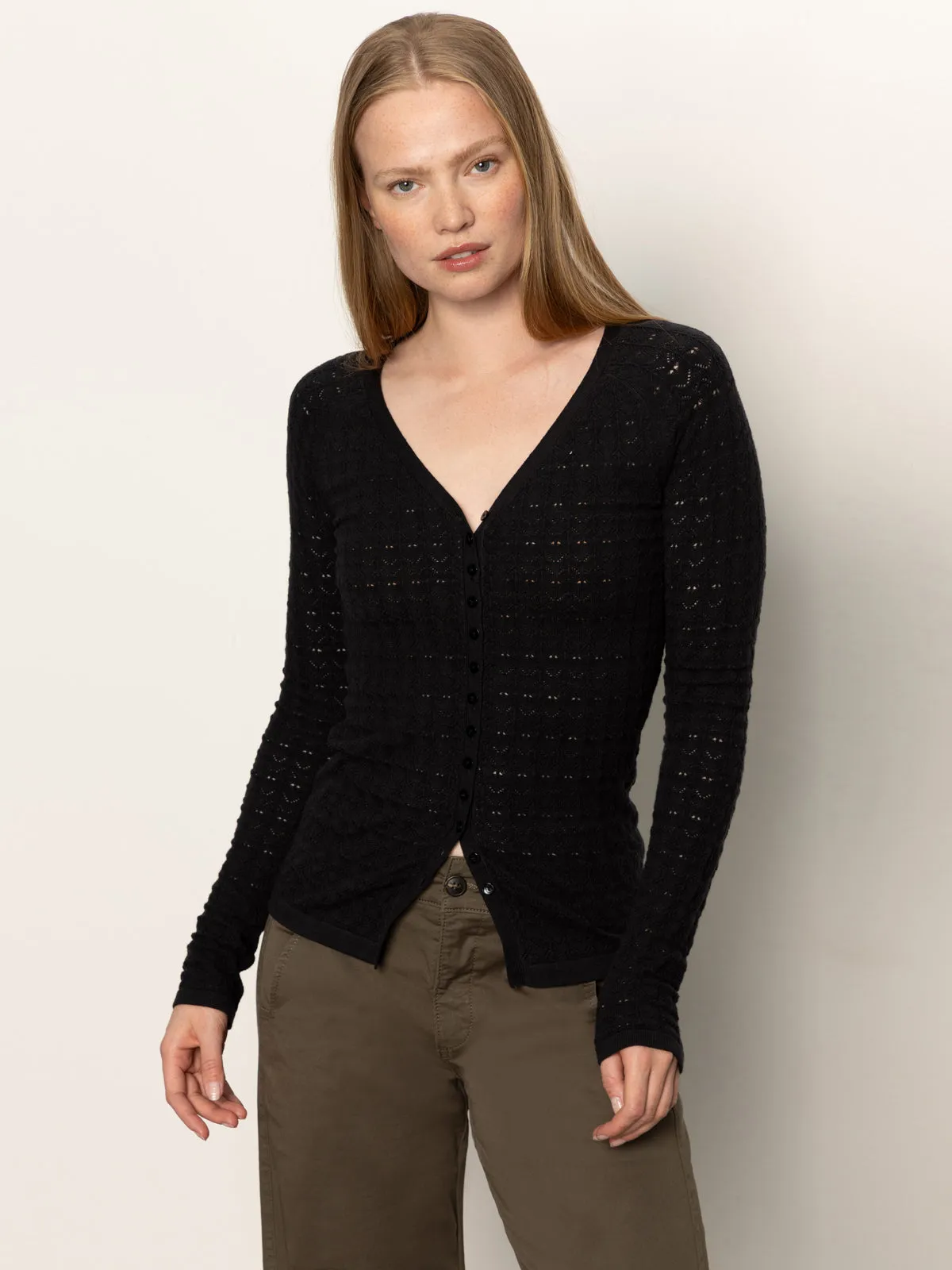 Fun Fitted Raglan Cardi Black