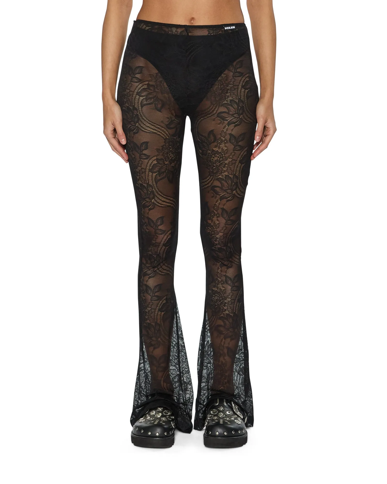 FLARE PANT BLACK LACE NonIrritatingSeams Street Comfort