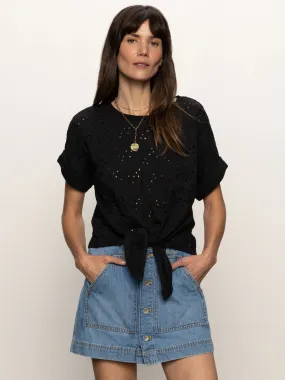 All Day Eyelet Tee Black Casual Wear