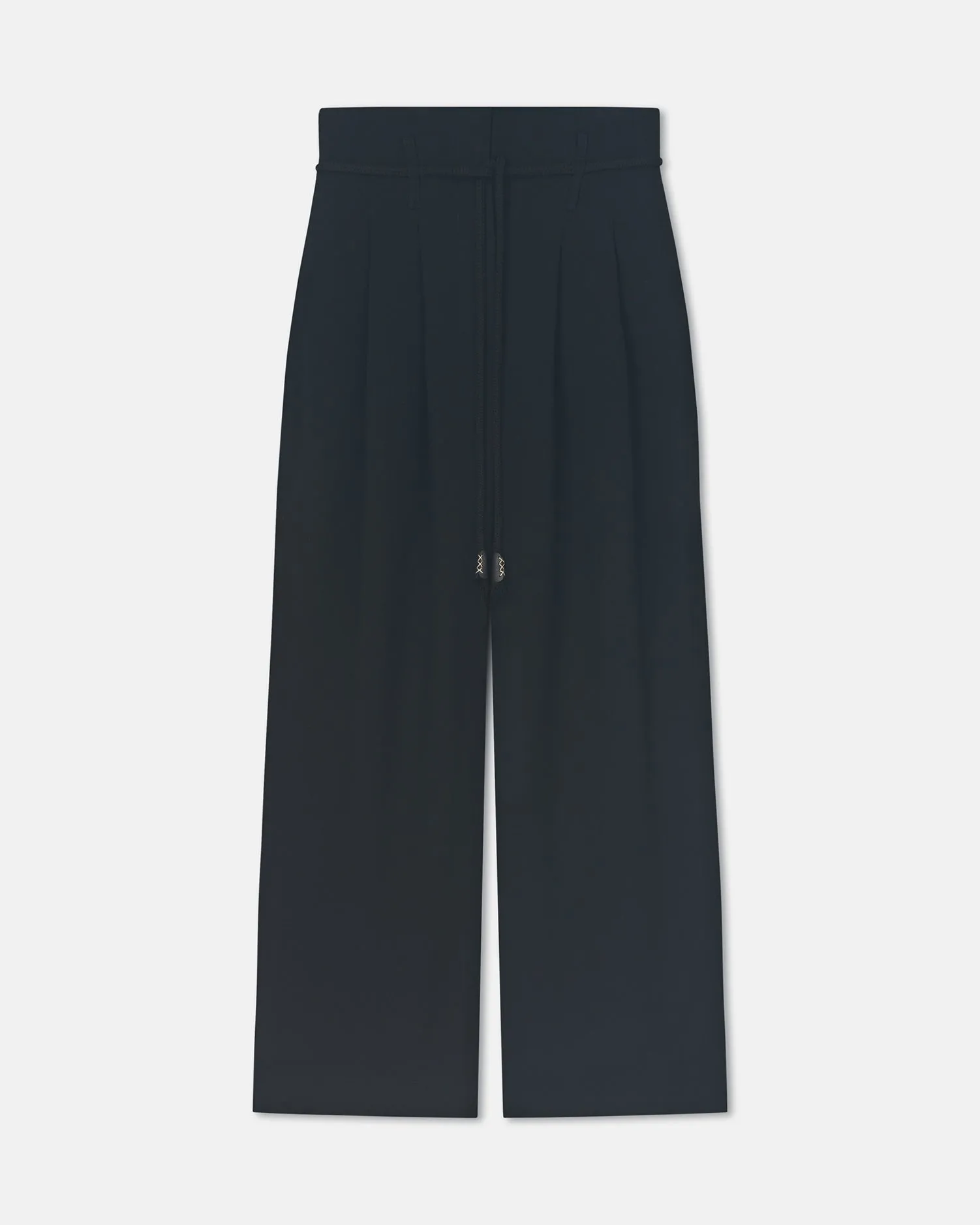 Nevada - Tech Linen Belted Pants - Black Stay Dry
