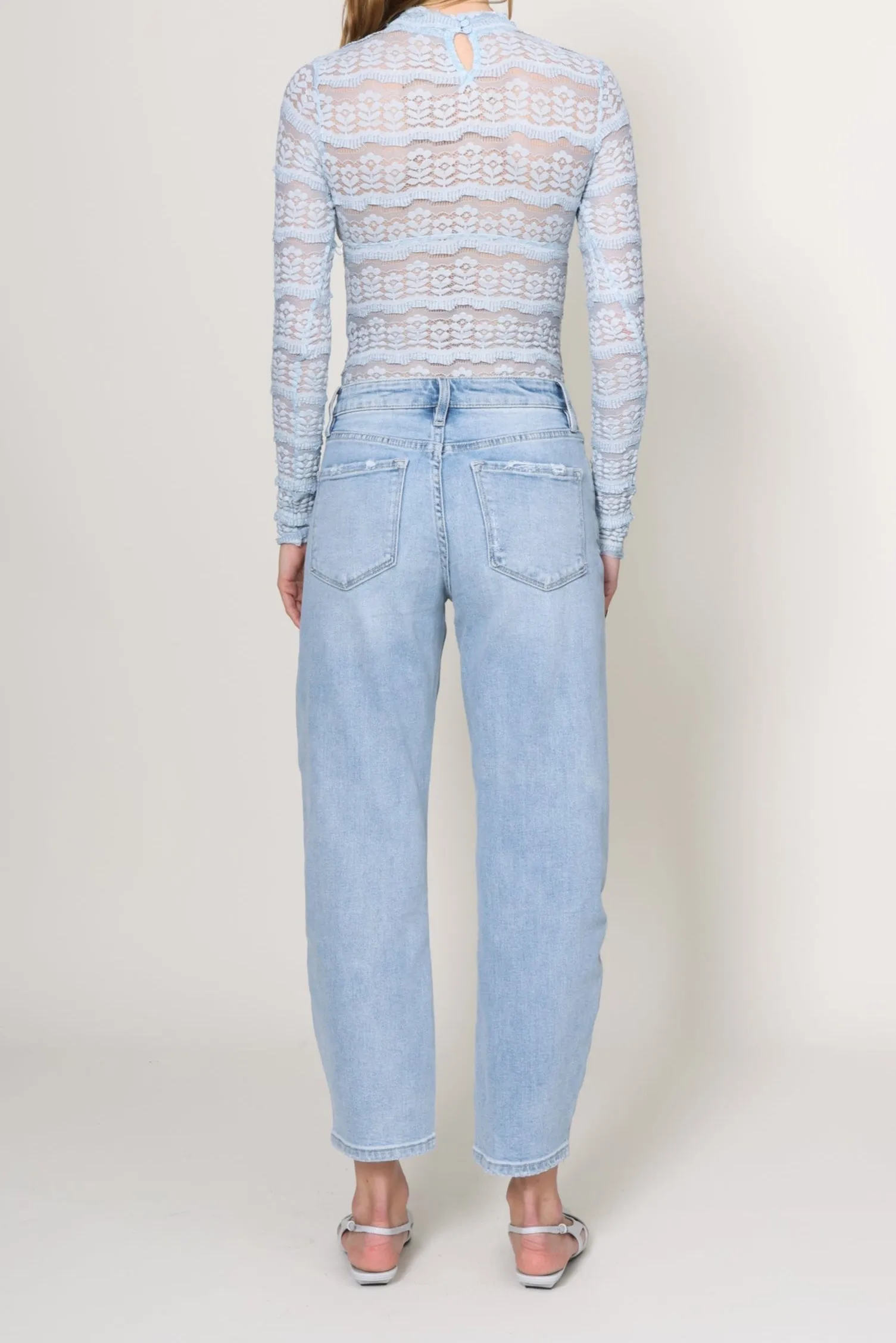 Awe Mini Barrel Jean WrinkleResistantMaterial