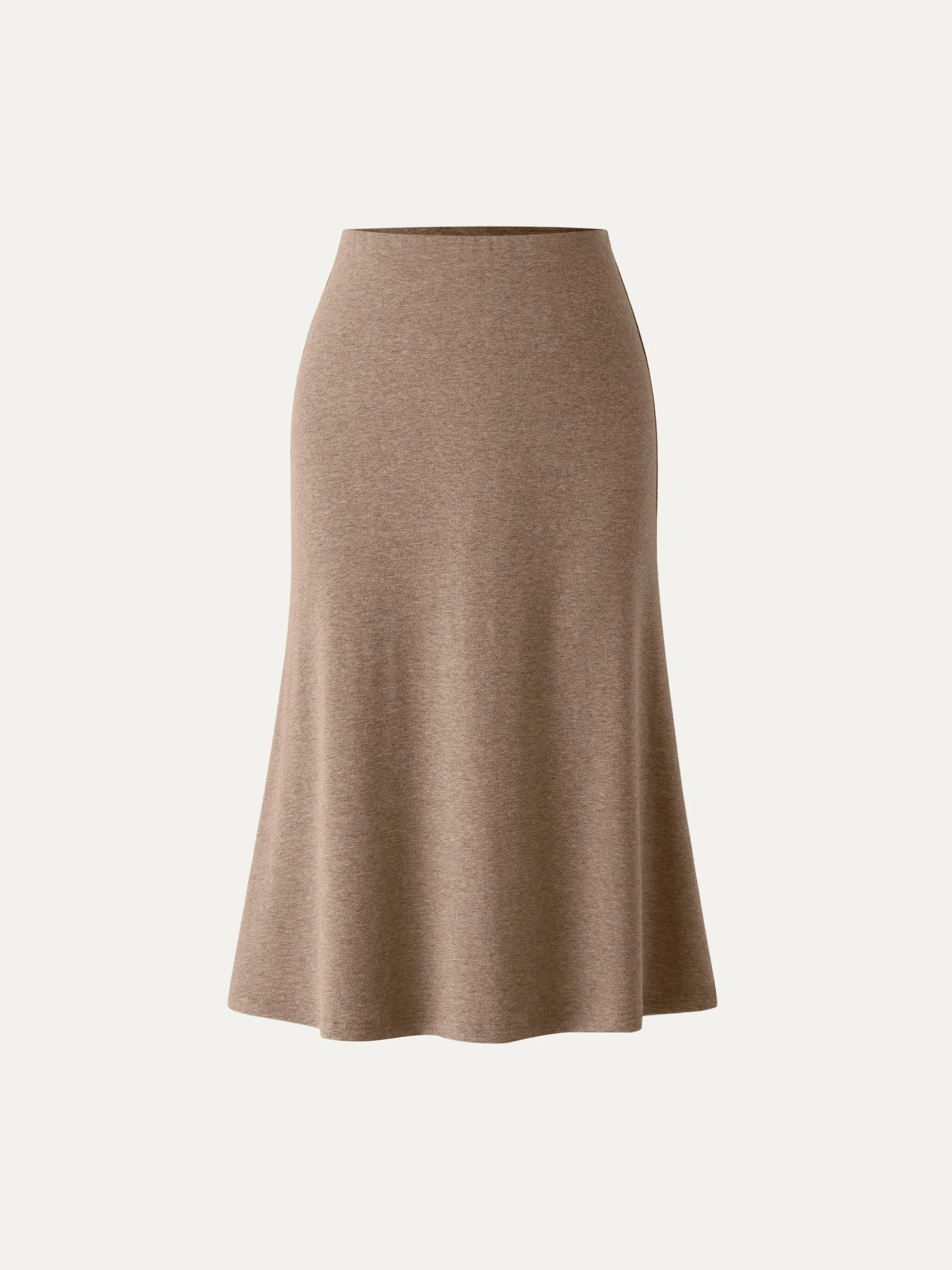 Soft Thermal Pull-On Midi Skirt AdjustableDrawstring Ripped design