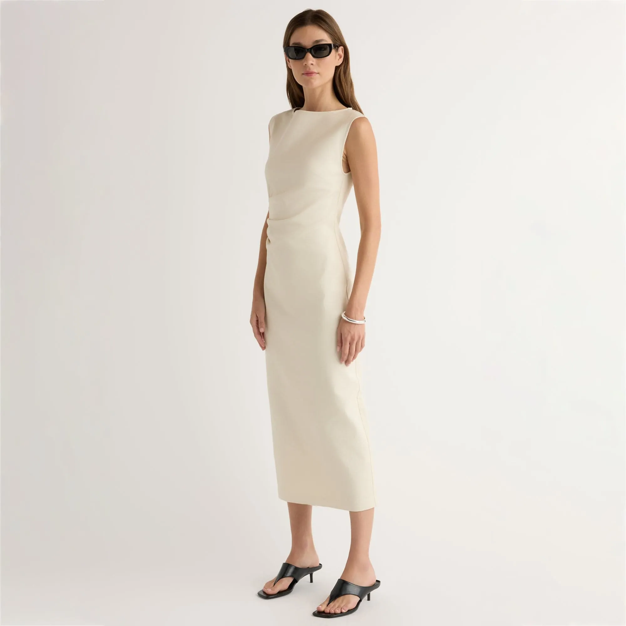 Inari Cotton Twill Boat-Neck Dress Multipurpose