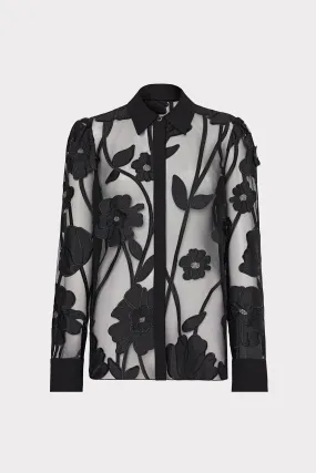 Hybrid Fabric Blend Ashton Grand Fleur Embroidered Top