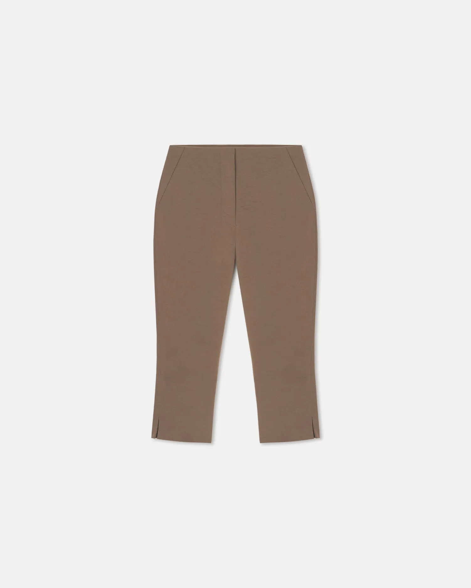 Casual Comfort Look Saoirse - Paper Jersey Capri Pants - Brown