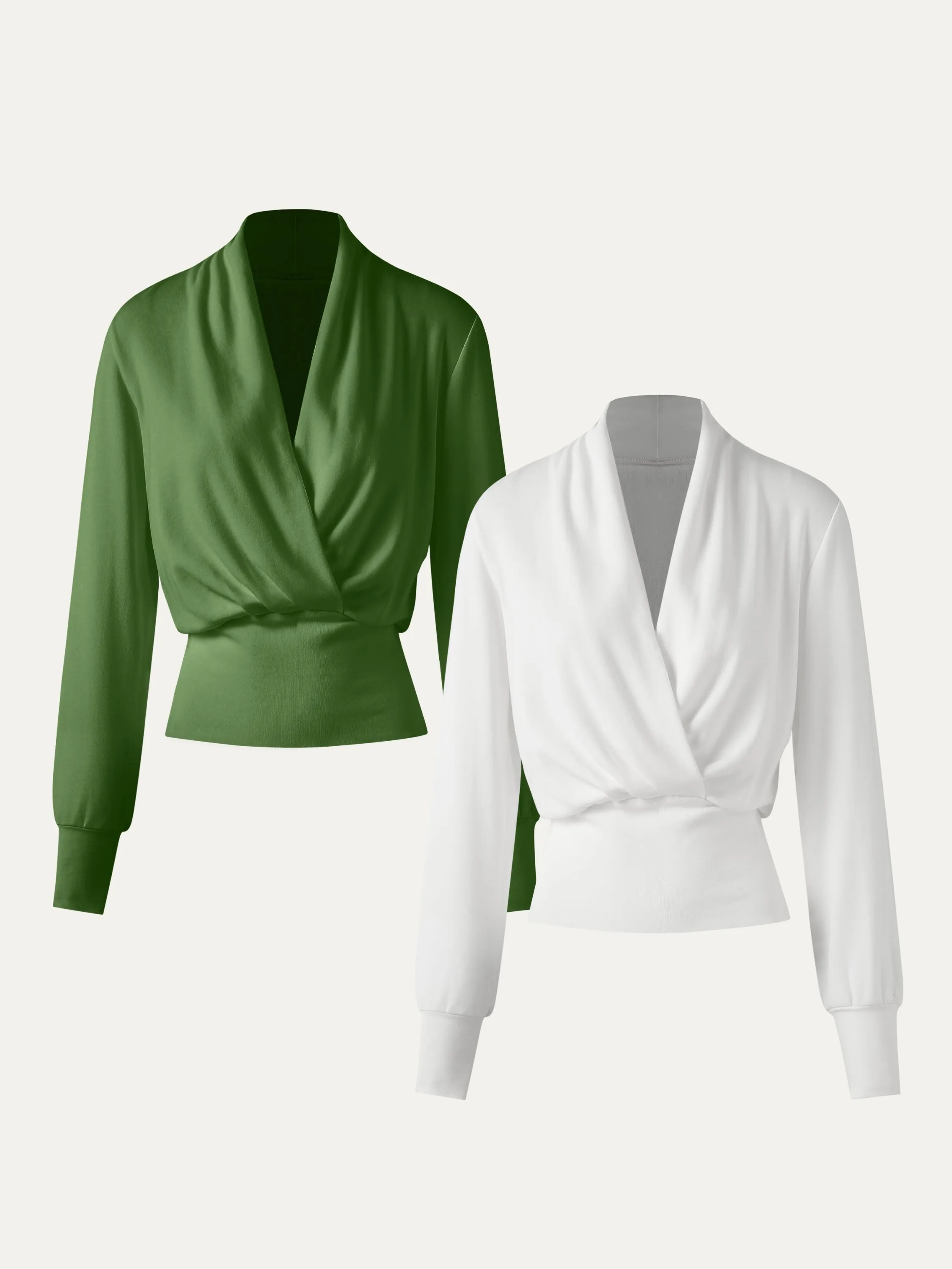 2Pcs Set Surplice Tuckable Top FadeResistant Finish