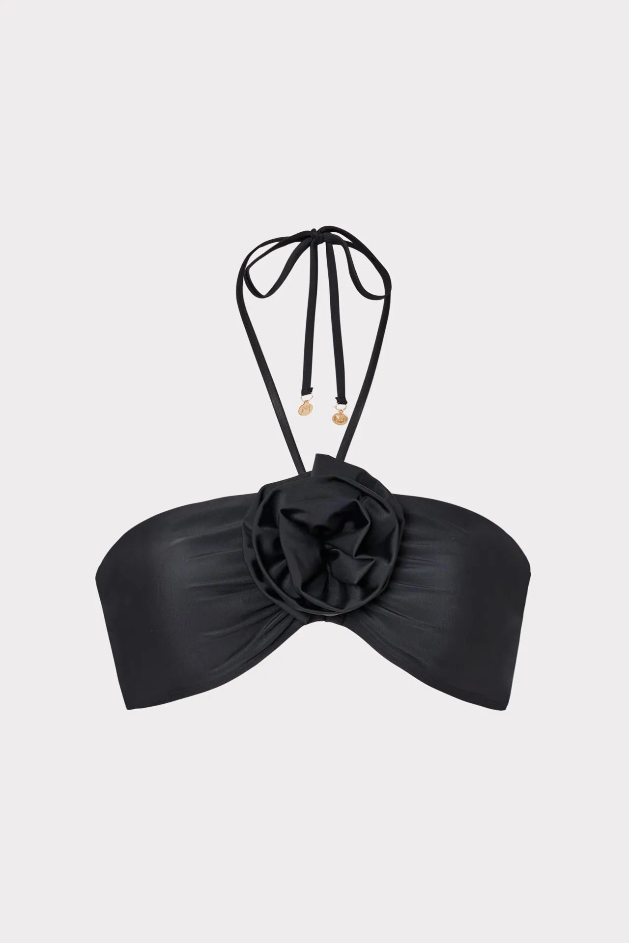 Floral Applique Halter Bikini Top UPF Rated Secure Fit Design