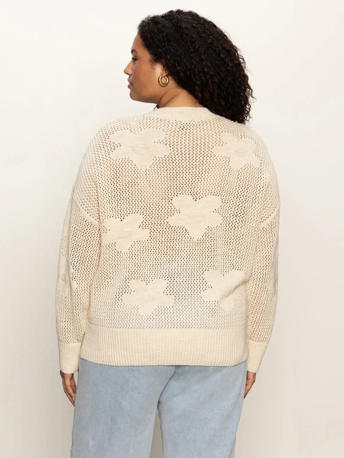 Flower Pop Open Stitch Jacket Eco Natural Extended Sizing Bikini Removable Pads