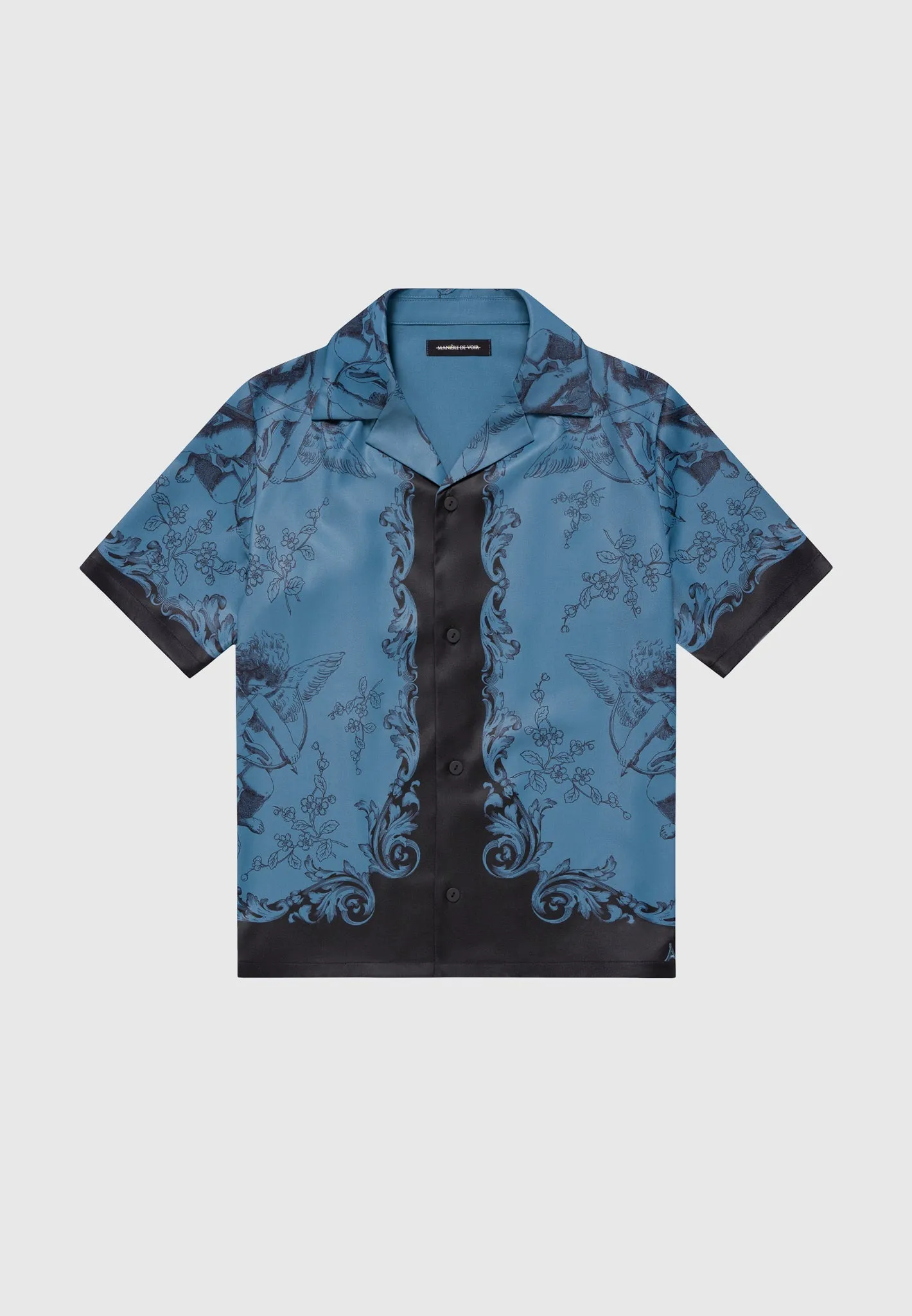 Relaxed Tee Marc - Signature Baroque Resort Shirt - Blue/Black