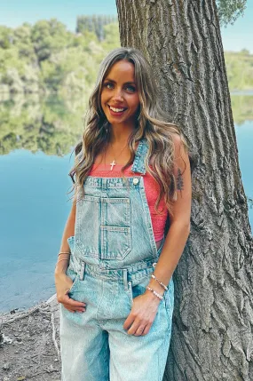 All-Purpose Wear Subtle Texture Weave Free People We The Free Good Luck Barrel Overalls