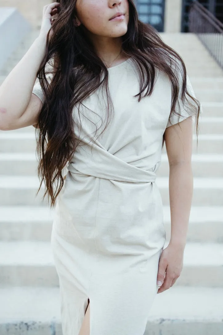 Trend Texture Relaxed Mood Atlas Wrap Tie Dress - FINAL SALE
