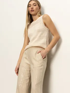 Coastal Semi-High Rise Pant Sand Sequin Stripe FadeResistantTreatment