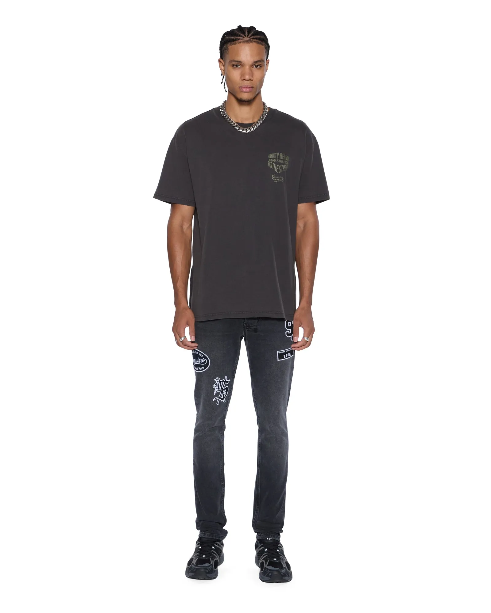 GARAGE BIGGIE SS TEE FADED BLACK UPF Rated Fabric