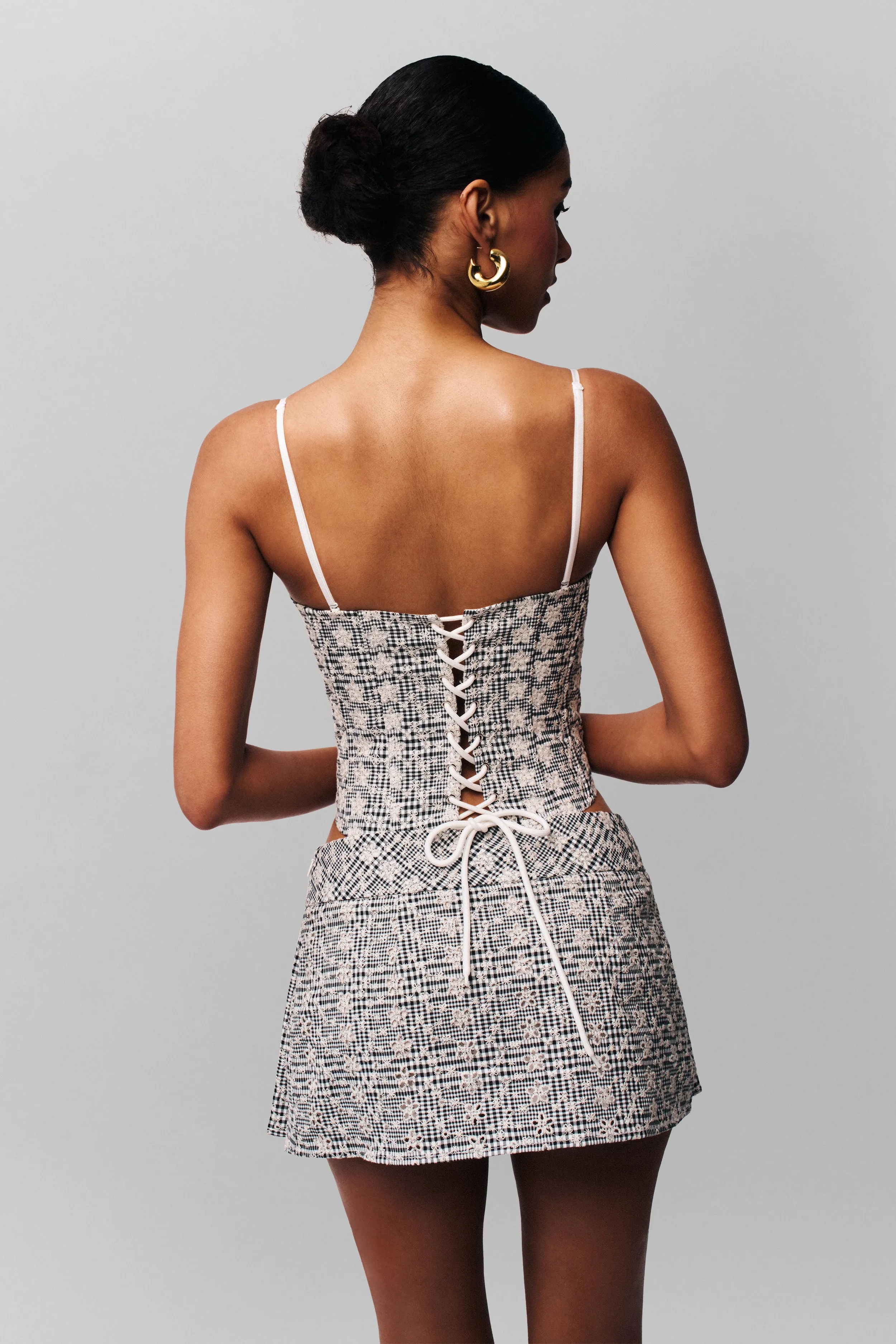 Sustainable Material Blend Airflow Ventilation Genevieve Gingham Bustier