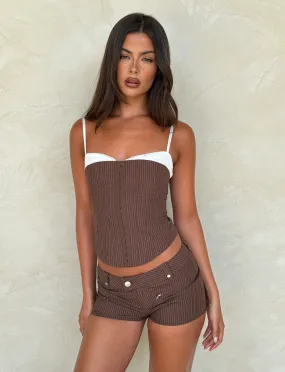 ANTONELLA CORSET 2.0 - BROWN : CHOCOLATE : CHOCOLATE PINSTRIPE DurableBlend