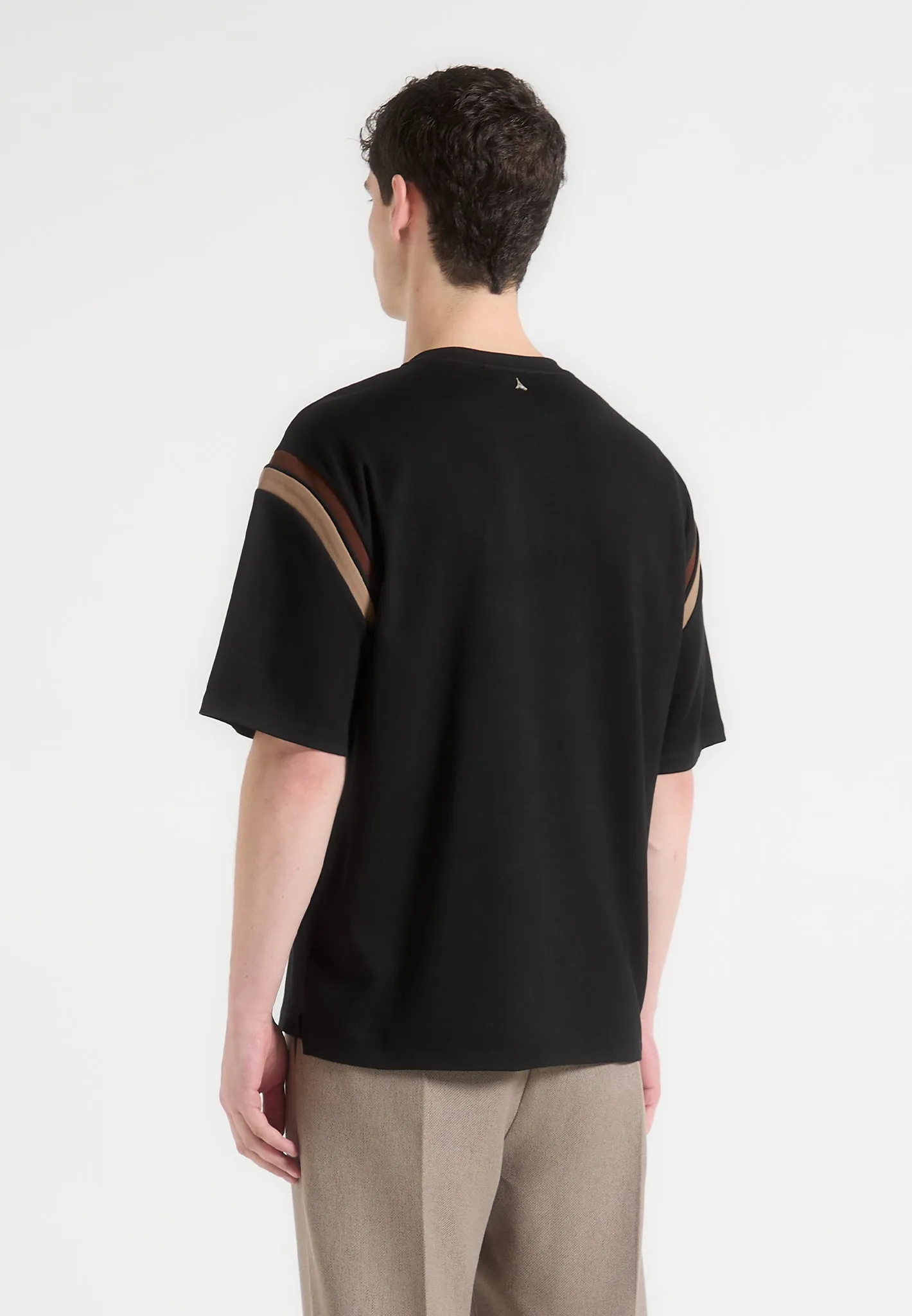 High-End Fabric Georges - Varsity T-Shirt - Black/Taupe