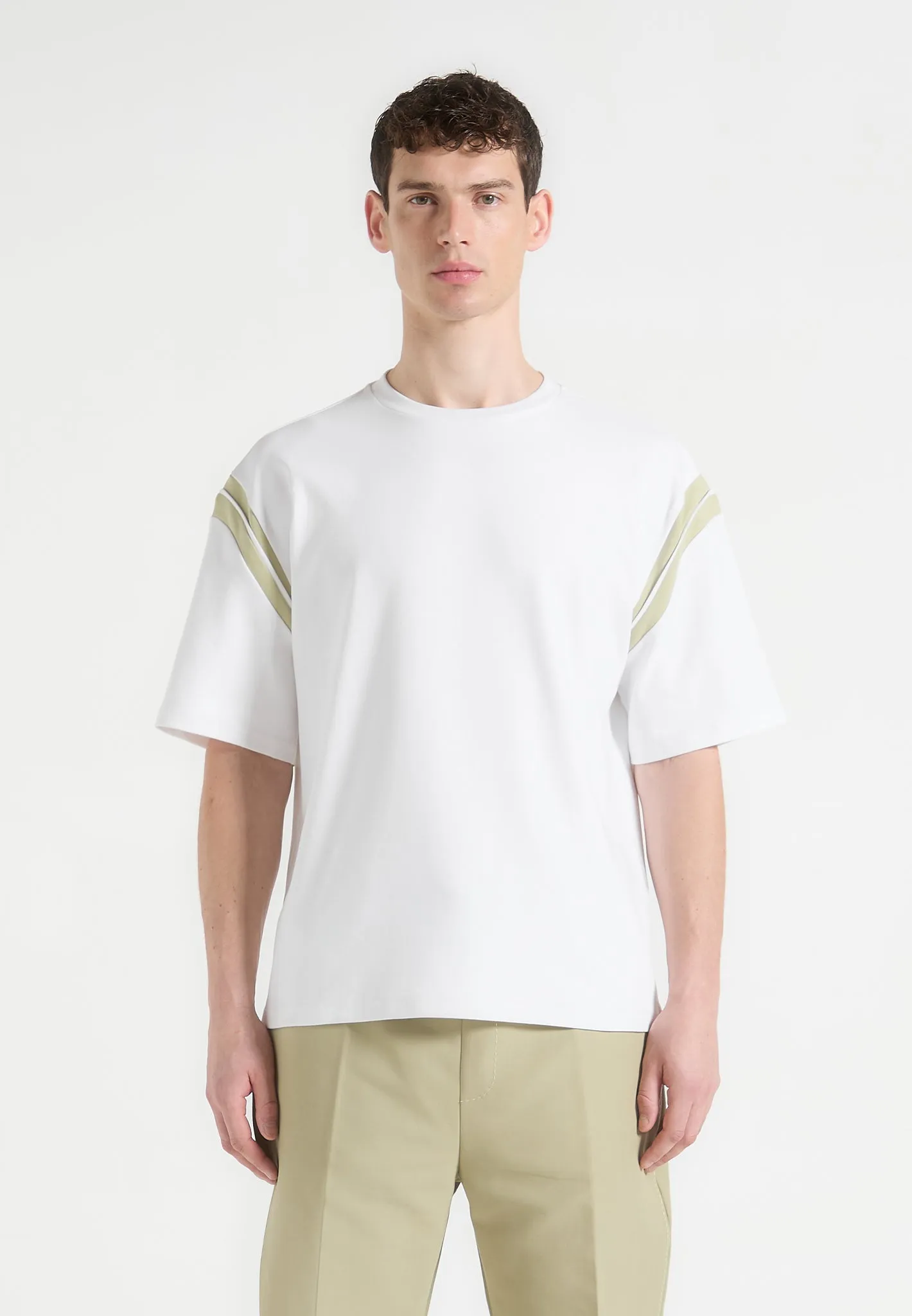 Georges - Varsity T-Shirt - Off White/Sage Seasonal Collection