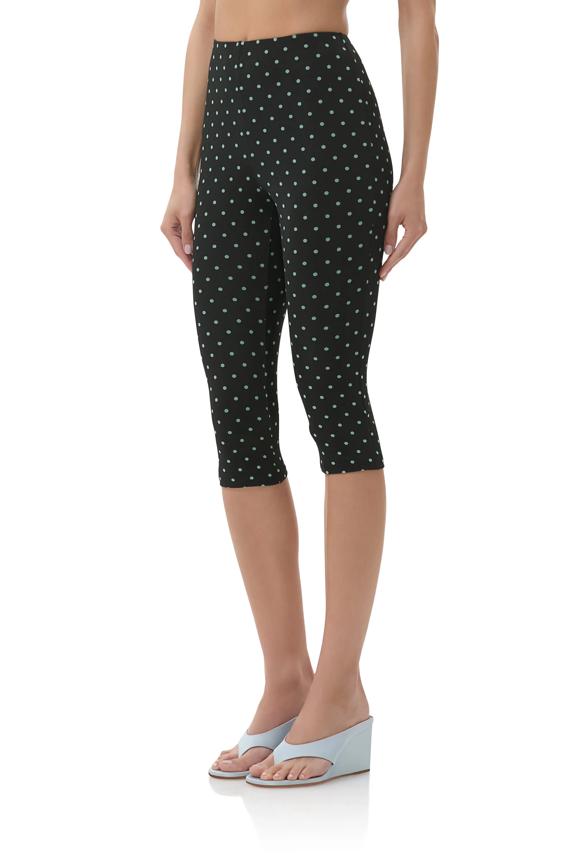 NonRestrictiveCut Fashion Layer Gianna Capri Pant - Aqua Dot