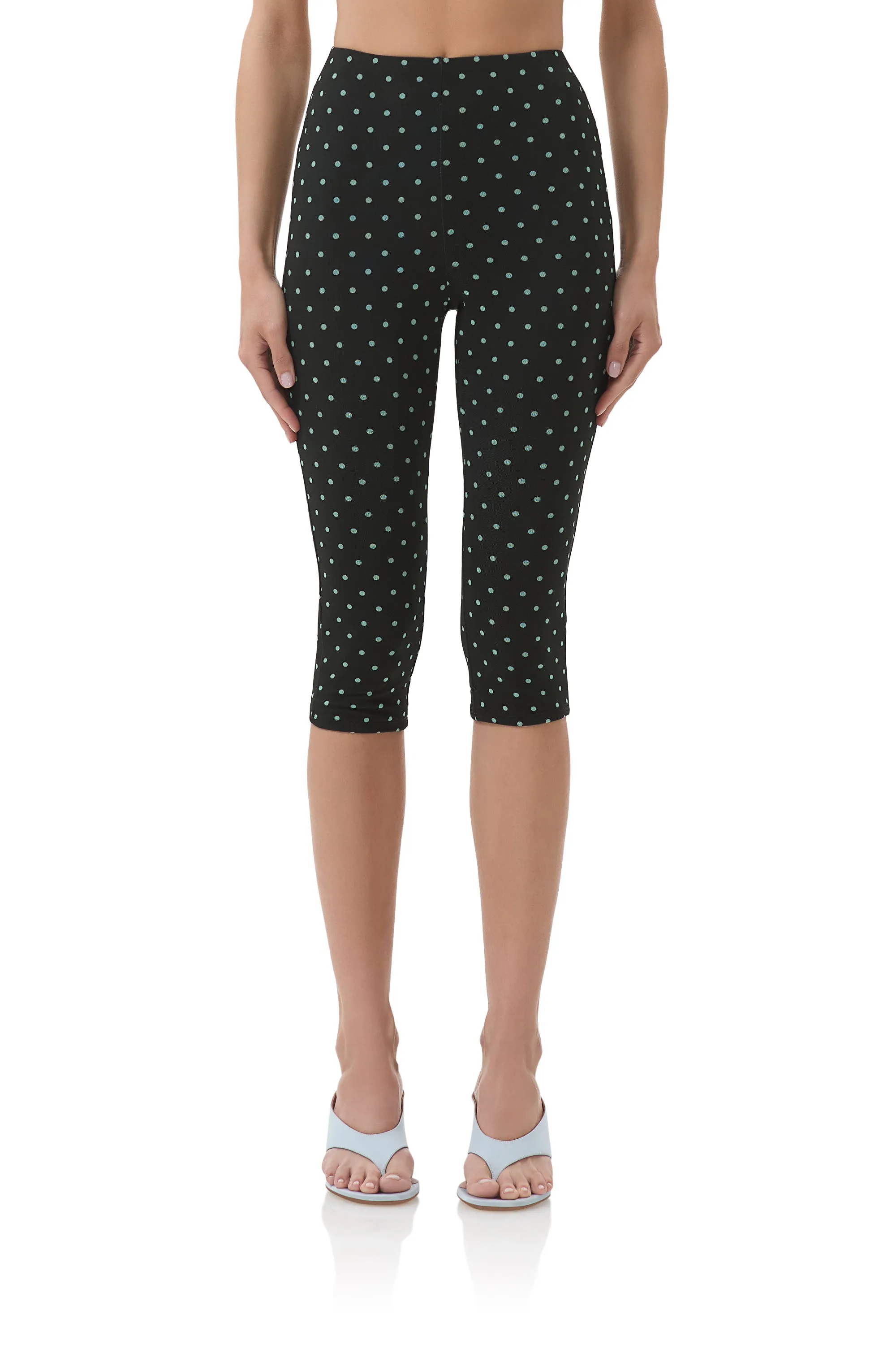 Soft and Light Gianna Capri Pant - Aqua Dot